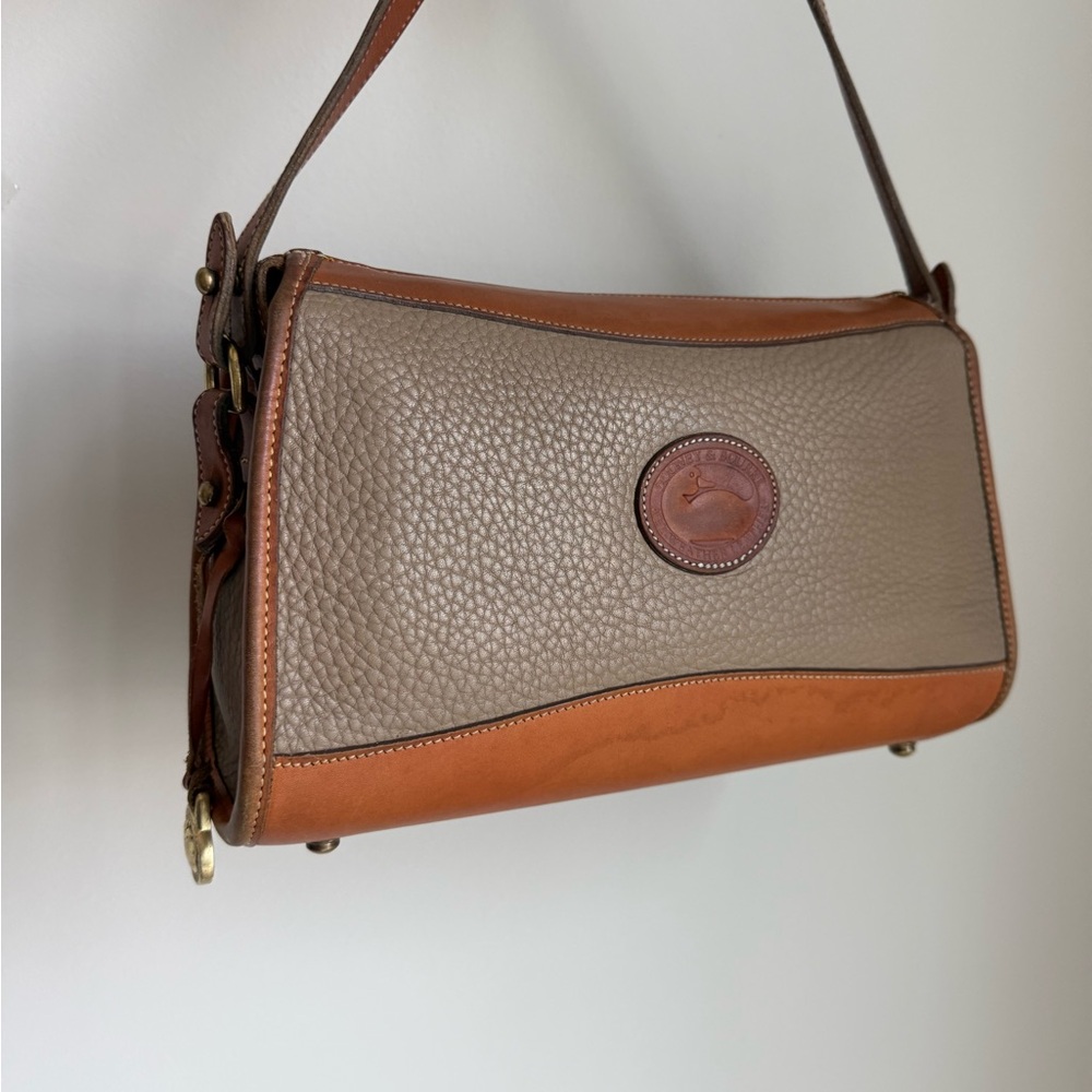 Dooney & Bourke Tan and Brown Leather Shoulder Bag